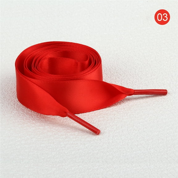 2 Pairs 47" Flat Satin Ribbon Shoelaces Silk Shoestring Wide Shoe Laces for Sneaker Skate Shoes Boots Sport Shoes