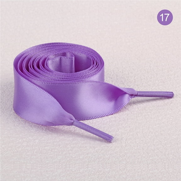 2 Pairs 47" Flat Satin Ribbon Shoelaces Silk Shoestring Wide Shoe Laces for Sneaker Skate Shoes Boots Sport Shoes