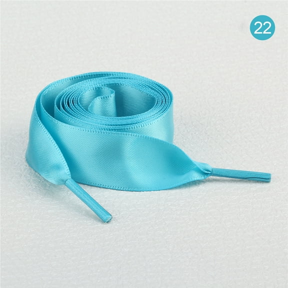 2 Pairs 47" Flat Satin Ribbon Shoelaces Silk Shoestring Wide Shoe Laces for Sneaker Skate Shoes Boots Sport Shoes