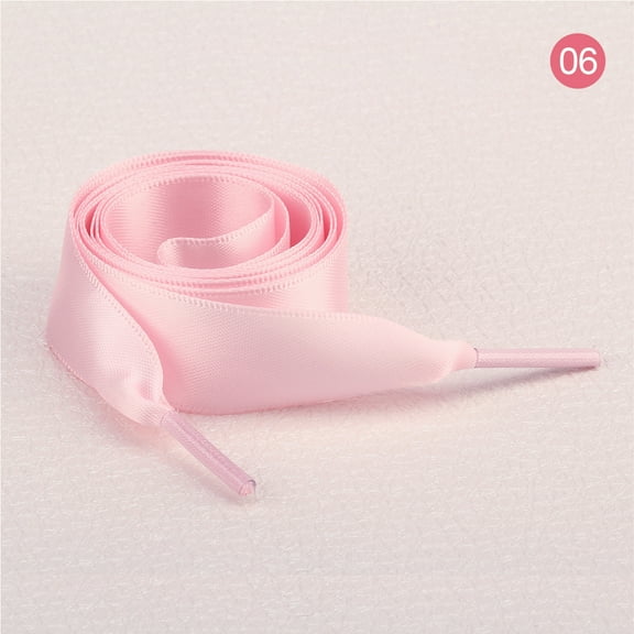 2 Pairs 47" Flat Satin Ribbon Shoelaces Silk Shoestring Wide Shoe Laces for Sneaker Skate Shoes Boots Sport Shoes