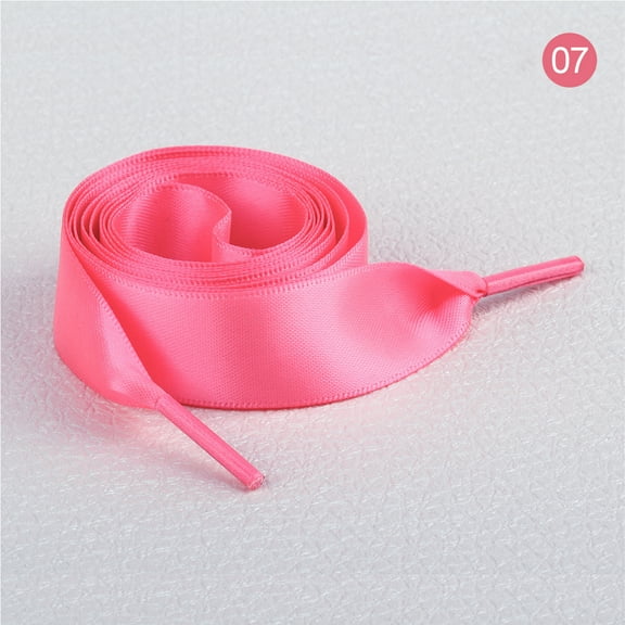 2 Pairs 47" Flat Satin Ribbon Shoelaces Silk Shoestring Wide Shoe Laces for Sneaker Skate Shoes Boots Sport Shoes