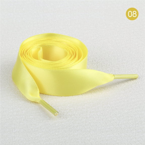 2 Pairs 47" Flat Satin Ribbon Shoelaces: 2cm Wide Silk Shoe Laces for Women