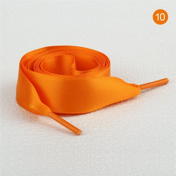 2 Pairs 47" Flat Satin Ribbon Shoelaces Silk Shoestring Wide Shoe Laces for Sneaker Skate Shoes Boots Sport Shoes