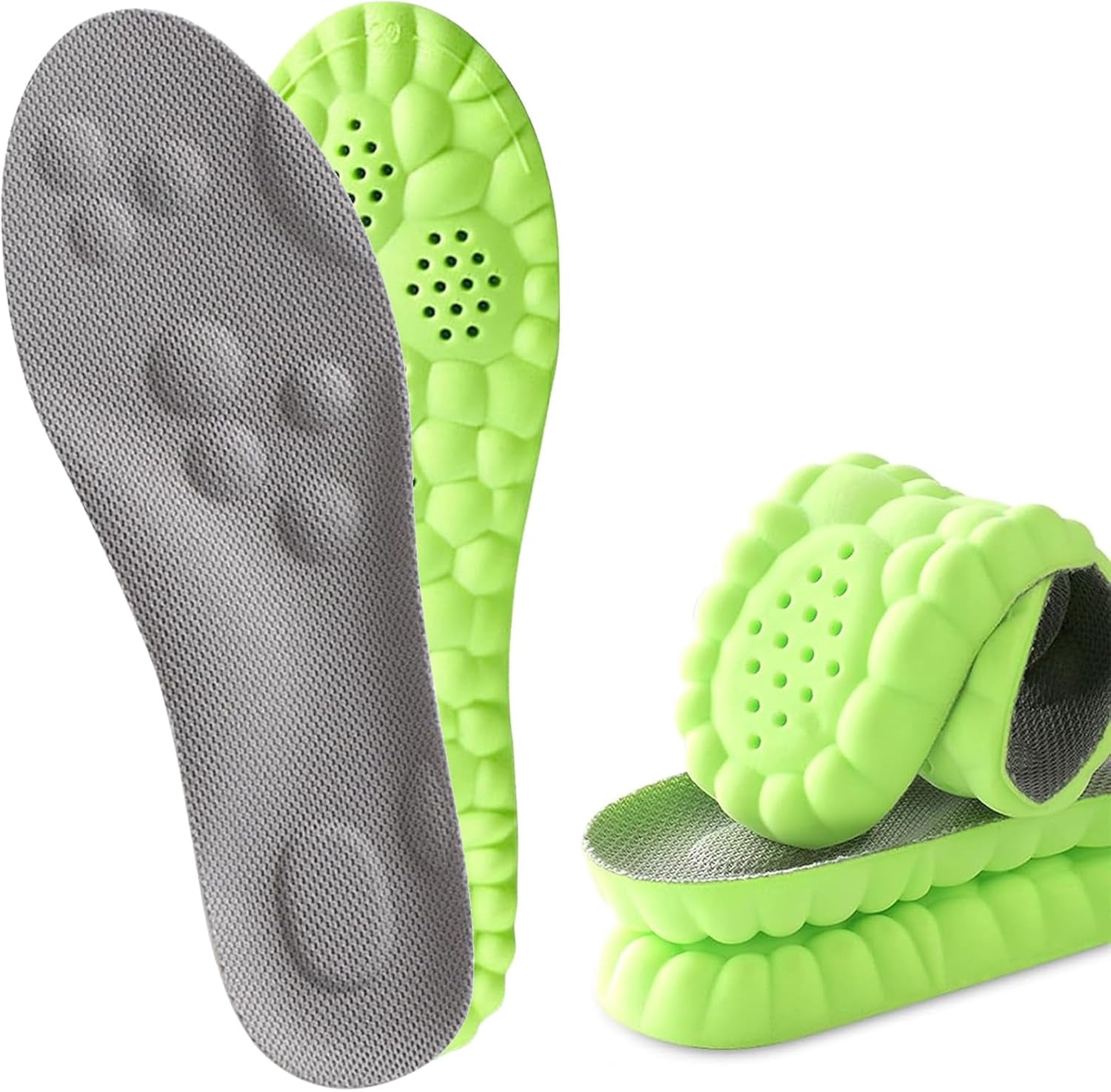 2 Pairs 4D Cloud Technology Insole,Sports Memory Foam Insoles,Elastic ...