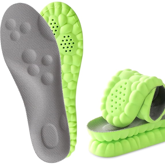 2 Pairs 4D Cloud Technology Insole,Sports Memory Foam Insoles,Elastic Strong Arch Shock-Absorbing Insole for Men Women