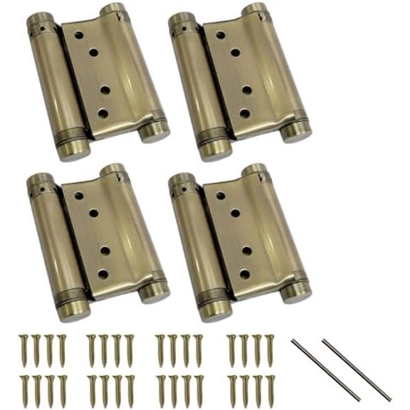 2 Pairs (4Pcs) 3inch Double Action Spring Hinge Stainless Steel Cafe Saloon Door Swing Self Closing Ancient Bronze with Screws$$Tools & Hardware Other