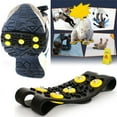 thumbnail image 1 of 2 Pairs 5 Spike Ice Cleats For Shoes Non-Slip Studded Traction Overshoes One Size Fits Most For Winter Walking Safety And Snow Ice Traction, 1 of 7