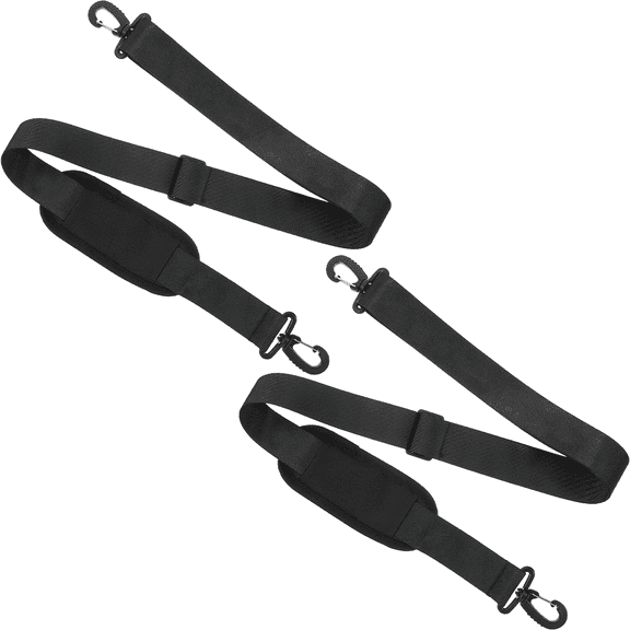 2 Pairs 56" Black Universal Adjustable Padded Shoulder Straps Heavy-Duty Replacement Belts with Black Hooks | Fits Laptop Bags, Luggage, Duffels, Camera Bags & Briefcases (Black, 2Pack)