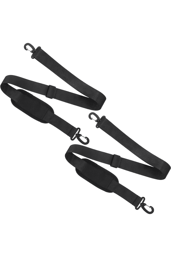 2 Pairs 56" Black Universal Adjustable Padded Shoulder Straps Heavy-Duty Replacement Belts with Black Hooks | Fits Laptop Bags, Luggage, Duffels, Camera Bags & Briefcases (Black, 2Pack)