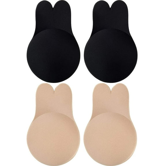 2 Pairs Adhesive Bra Lift Strapless Backless Reusable Bra Nippless Covers Pasties Push Up Self Invisible Sticky Bra for Women