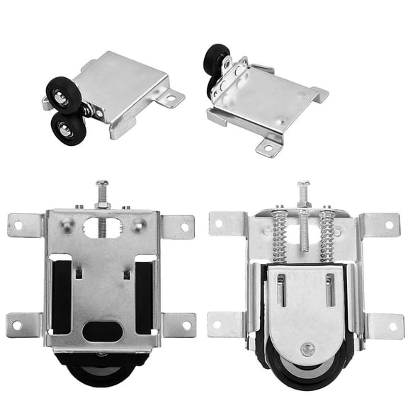 2 Pairs Adjustable Sliding Door Rollers,Nylon Iron Alloy Wheels for Cabinets Wardrobe Closet Windows