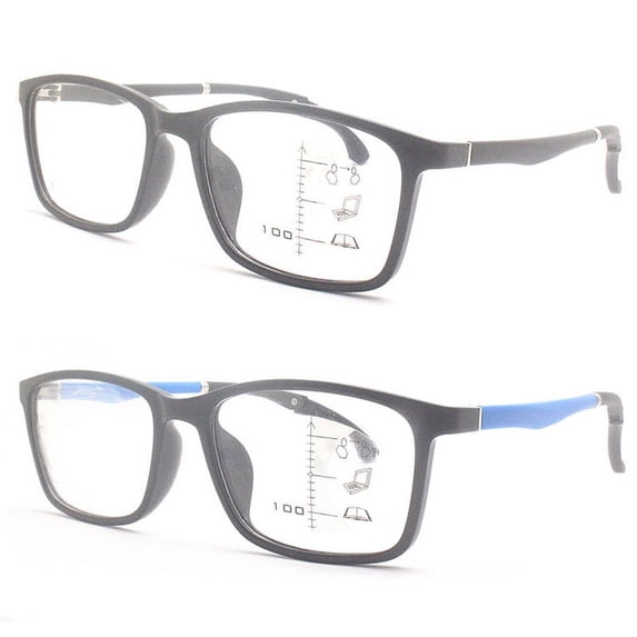 2 Pairs Adjustable Temples Progressive Reading Glasses Blue Light Blocking Readers