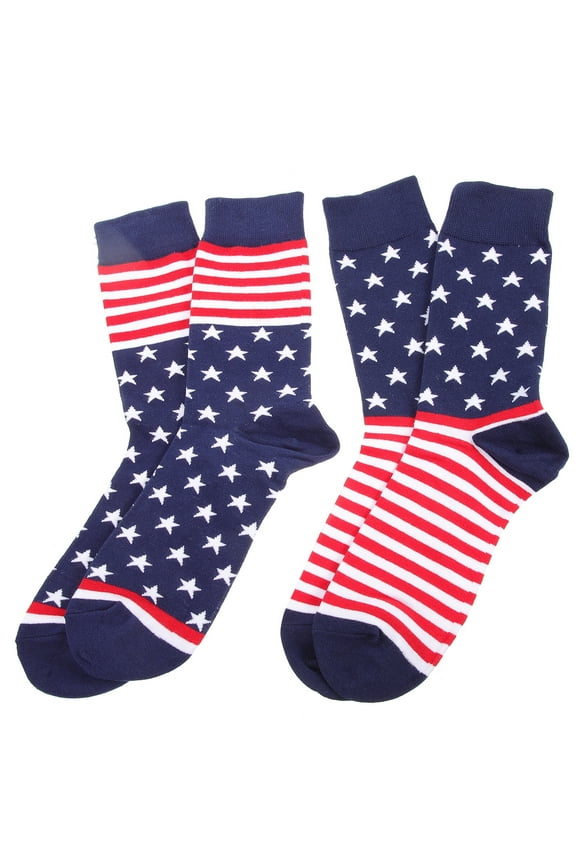 2 Pairs American Flag Socks Cotton Socks Funny Stockings Tube Socks for Men Women