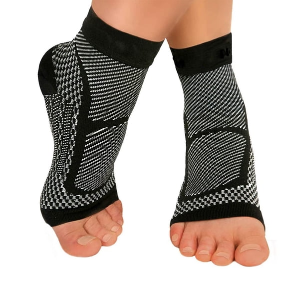 2 Pairs Ankle Brace Compression Sleeves - 8-15 mmhg Open Toe Compression Socks with Arch Support for Women & Men , Relief for Swelling, Plantar Fasciitis, and Sprains – Step into Comfort and Stability
