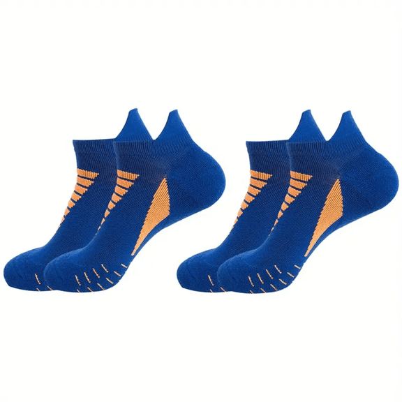 2 Pairs Ankle Running Socks Low Cut Breathable Sports Tab Cushioned Casual Cotton Socks for Men and Women , Athletic Cushioned Low Cut Running Socks for a Secure Fit