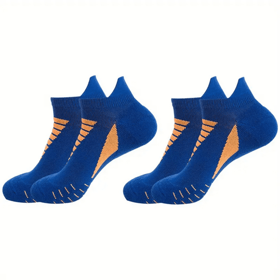 2 Pairs Ankle Running Socks Low Cut Breathable Sports Tab Cushioned Casual Cotton Socks for Men and Women , Athletic Cushioned Low Cut Running Socks for a Secure Fit