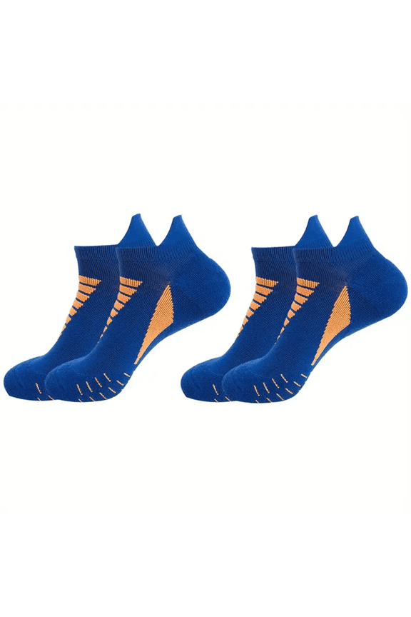 2 Pairs Ankle Running Socks Low Cut Breathable Sports Tab Cushioned Casual Cotton Socks for Men and Women , Athletic Cushioned Low Cut Running Socks for a Secure Fit