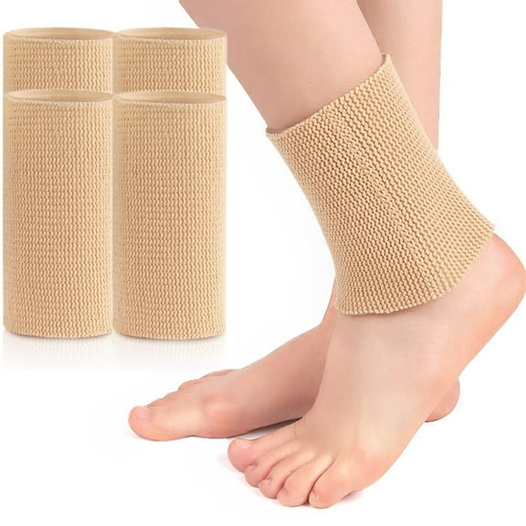 2 Pairs Ankle Sleeve, Padded Skate Socks Ankle Gel Pads Ankle Protector for Boots Moisturizing Gel Skate Ankle Guards Ice Skating Protection for Foot Skating Riding Skates Splints Braces, Nude