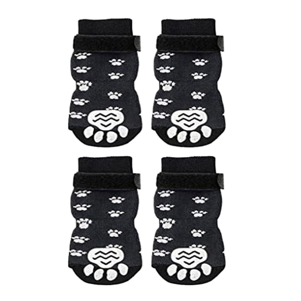 Image showcasing 2 Pairs of Anti Slip Dog Socks-Dog Grip Socks with Straps Traction ...