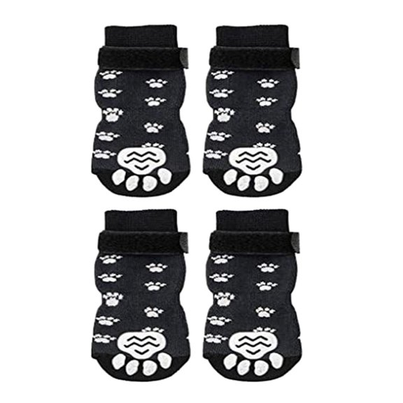2 Pairs of Anti Slip Dog Socks-Dog Grip Socks with Straps Traction Control for Indoor on Hardwood Floor Wear,Pet Paw Protector for Small Medium Large Dogs C M