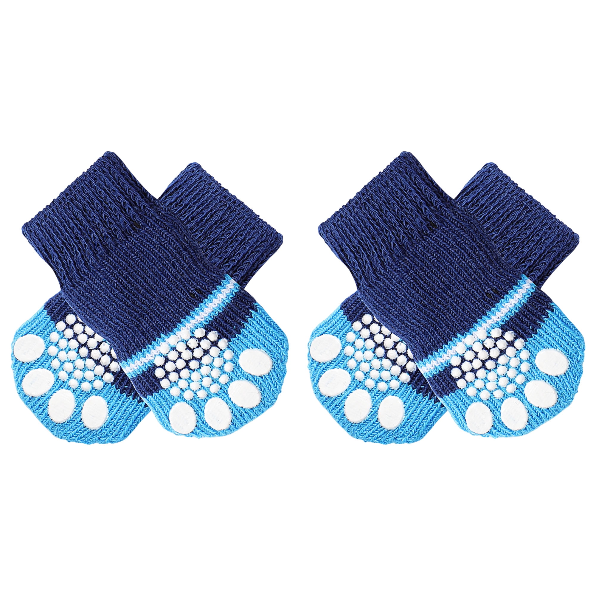 View of 2 Pairs Anti-Slip Dog Socks for Indoor on Hardwood Floor Wear - Strong ...