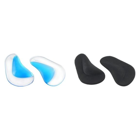 2 Pairs Arch Support Shoe Inserts For Flat Feet Reusable Gel Arch Pads For Plantar Fasciitis Adhesive Arch Pad For Relieve Pressure And Feet Pain For Women And Men