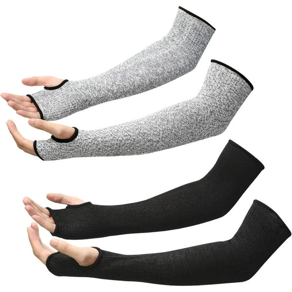 2 Pairs Arm Protection Sleeves Level 5 Cut Heat Resistant Sleeves Protectors for Thin Skin Bruising Men Women