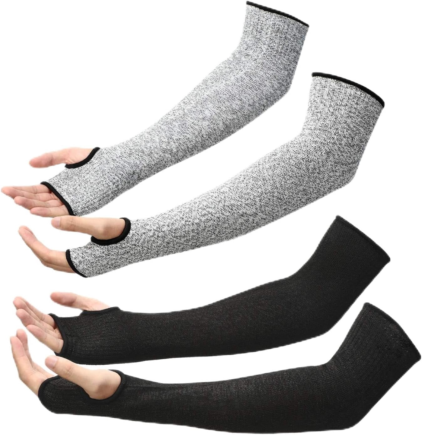 2 Pairs Arm Protection Sleeves Level 5 Cut Resistant, Forearm ...