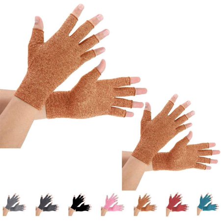 2 Pairs Arthritis Gloves, Compression Gloves Support and Warmth for Hands, Finger Joint, Relieve Pain from Rheumatoid, Osteoarthritis, RSI, Carpal Tunnel, Tendonitis (Medium (2 Pair), Pure Black)