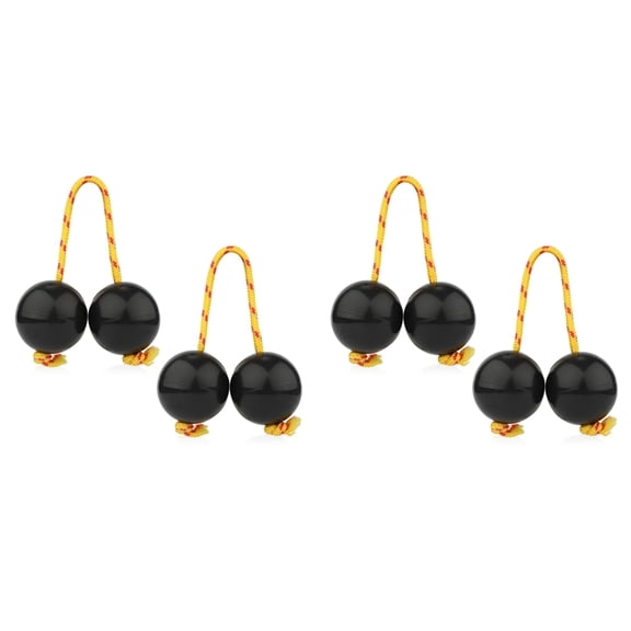 2 Pairs Aslatua Shakers Kashaka Musical Percussion Instrument African Asalato Shaker Rhythmic Balls Black