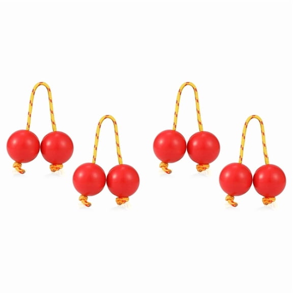 2 Pairs Aslatua Shakers Kashaka Musical Percussion Instrument African Asalato Shaker Rhythmic Balls Red