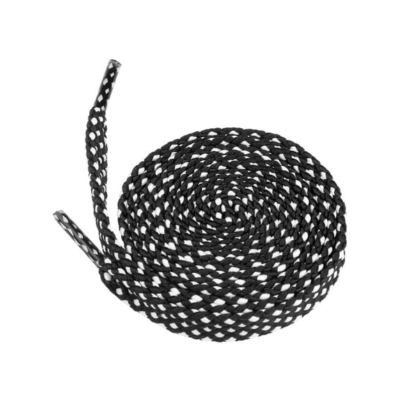 INSPIRE CHIC 2 Pairs Athletic Polka Dots Flat Shoelaces Double Layer Shoe Strings for Sneakers Sports Shoes Black-White 100cm/39.37"