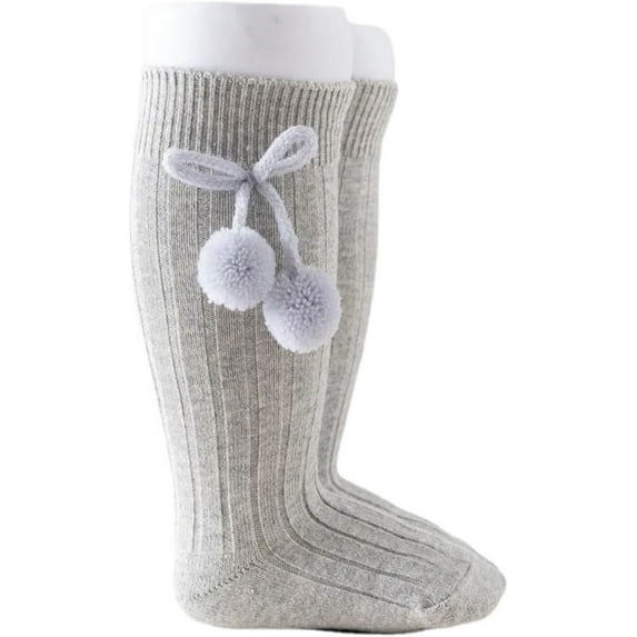 2 Pairs Autumn Winter Baby Stockings with Cute Cherry Ball 0-4Years Toddler Knee High Socks Princess Socks