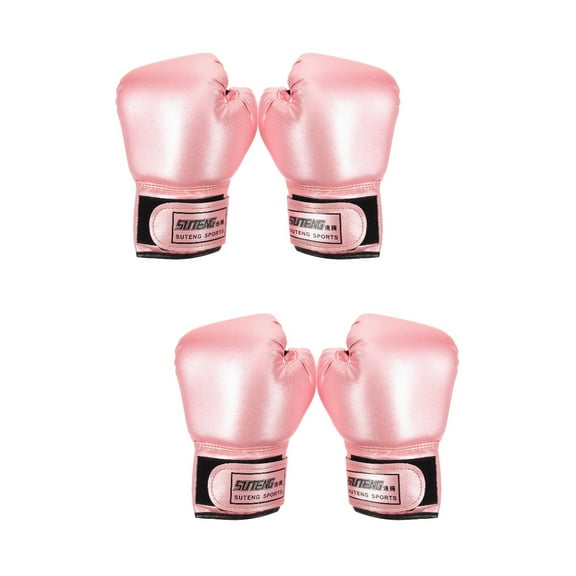 2 Pairs Baby Children's Boxing Gloves Fitness Toddler 19.50X12.70X8.80CM Pink