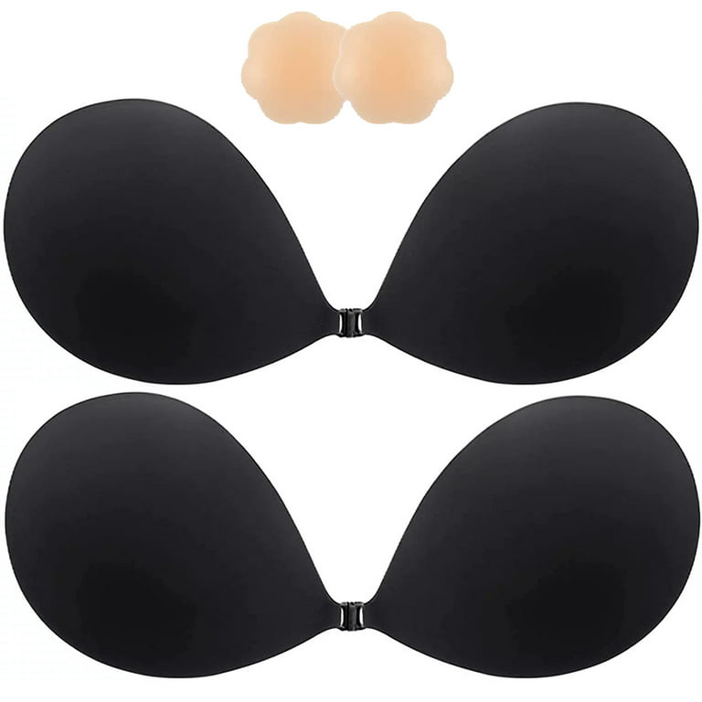 Sticky Bra, 1/2 Pack Lift Up Boob Breathable Strapless Bra Adhesive Push Up  Backless Bras for Women 