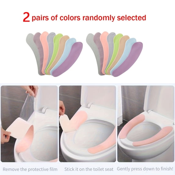 2 Pairs Bathroom Warmer Toilet Pads Washable and Reusable Toilet Seat Cushion Pad Warmer Cover Upgraded Cushion for Winter Bathroom