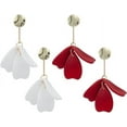 thumbnail image 1 of 2 Pairs Big Petal Earrings for Women Hanging Floral Drop Earrings for Studs White Red Flower Dangle Drop Earrings 3D Cute for Party daily wearing wedding date prom Hanging Earrings Tassel, 1 of 7