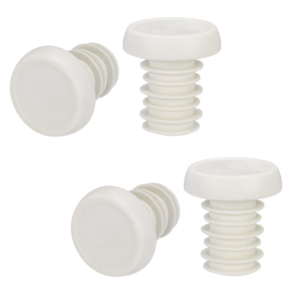 2 Pairs Bike Handlebar End Plugs TPEE Bar End Caps Expanding Locking Handlebar End Plugs for Most Bike MTB Road BMX Fixed Gear Bike, White