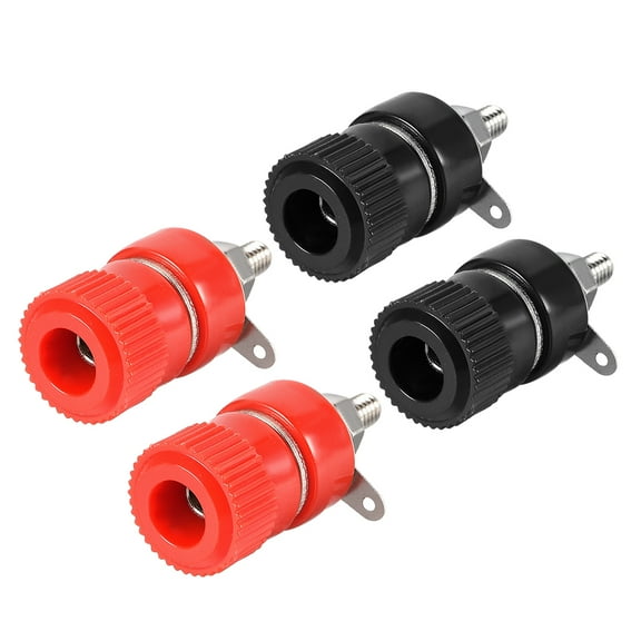 2 Pairs Binding Post Terminal M4 Thread Power Amplifier Speaker Connector Banana Plug Jack Socket 1.38-inch Length