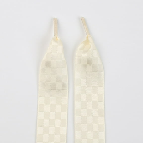 2 Pairs Blocks Satin Ribbon Shoelaces : 1" Wide Flat Colorful Shoe Laces for Women Men - 47 inch / 120CM