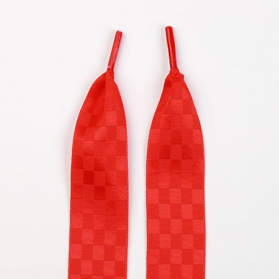 2 Pairs Blocks Satin Ribbon Shoelaces : 1" Wide Flat Colorful Shoe Laces for Women Men - 47 inch / 120CM