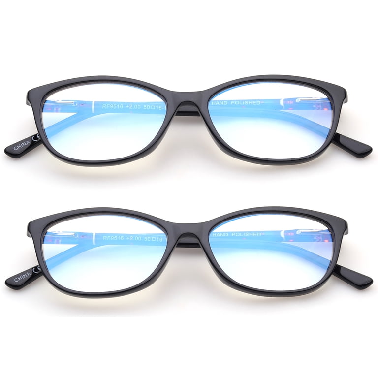 2 Pairs - Blue Ray Blocking Lens Light Weight Cateye Frame  display picture 2