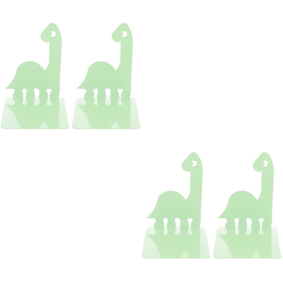 2 Pairs Bookend Support Stopper Magazine Rack Heavy Books Office Green