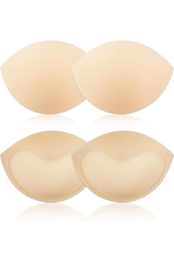 2 Pairs Bra Inserts Breast Enhancers - Women's Push Up Bra Pads Inserts, Large Cup Bust Lifter, Push up Swimsuit Pads, Breast Enhancer Cups - Add Cups Size Instantly Fits A and B Cup