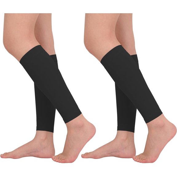 2 Pairs Calf Compression Sleeve for Women & Men, Footless Compression Socks 20-30mmHg for Leg Support, Plus Size Compression Sleeve for Shin Splints, Varicose Veins, Running, Cycling