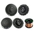 thumbnail image 1 of 2 pairs car speaker package of 2x kenwood kfc1795ps 660-watt 6-3/4" inch flush mount black car coaxial speakers + 2x kfc1695ps 6-1/2" 3-way 320 watt car speakers + enrock 18g 50 feet speaker wire, 1 of 8