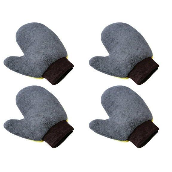 2 Pairs Microfiber Car Wash Gloves and Dust Mitts for House Cleaning and Vehicle Washing Tool Paint