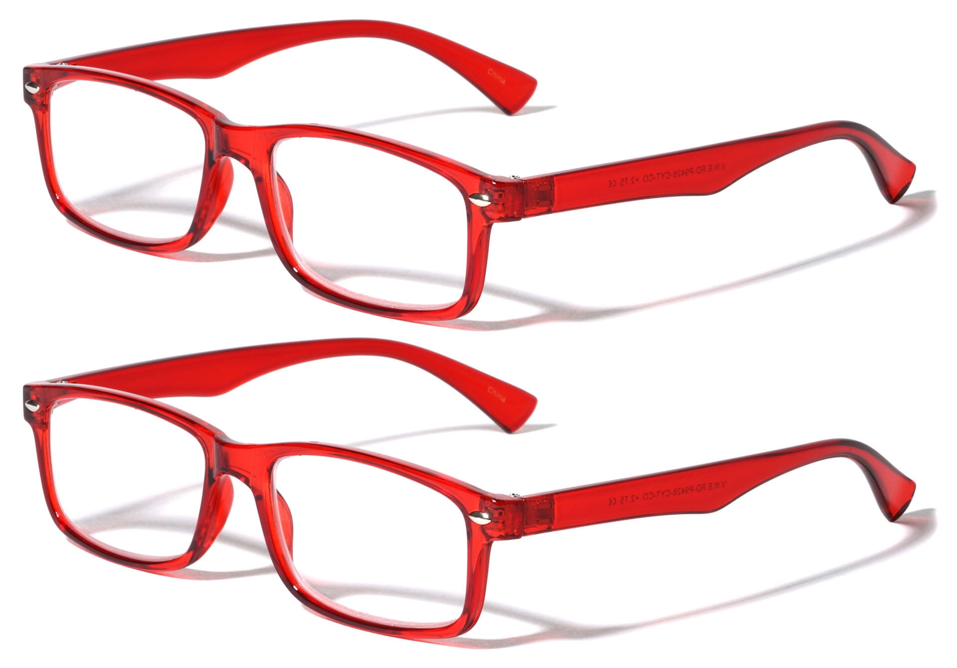 2 Pairs Casual Fashion Rectangular Reading Glasses - Stylish Simple ...