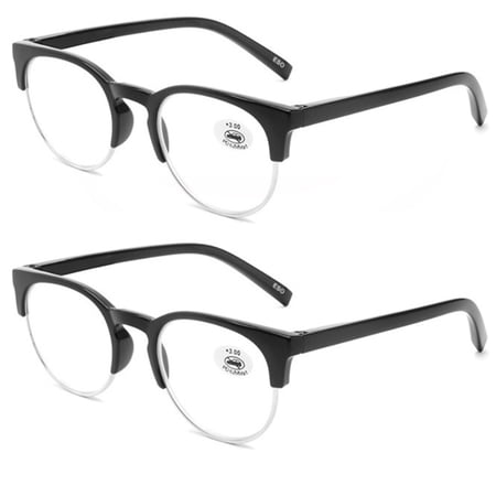 2 Pairs Cat Eye Round Womens Eyebrow Frame Reading Glasses 1.0 1.5 2.0 2.5 3.0