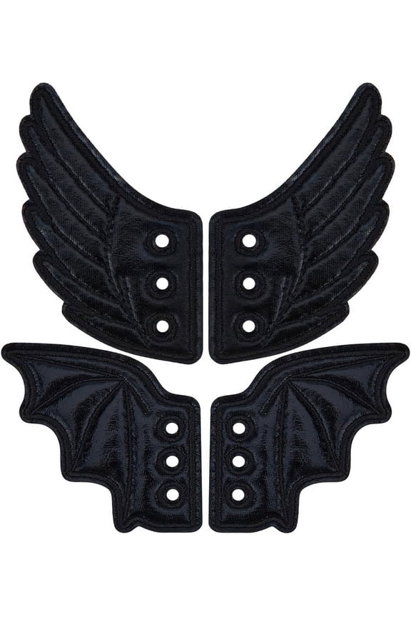 2 Pairs Charms Shoe Wings Accessories Cloth Angel Wings Shoes Lace Decorations for DIY handcrafting